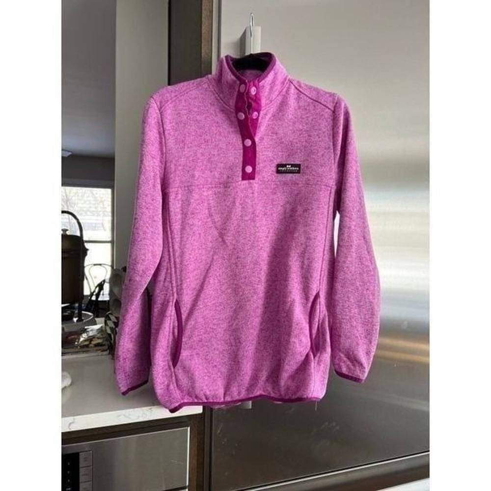 Simply Southern Sweater Women Medium Pink Fleece Snap T Pull Over Jacket Henley